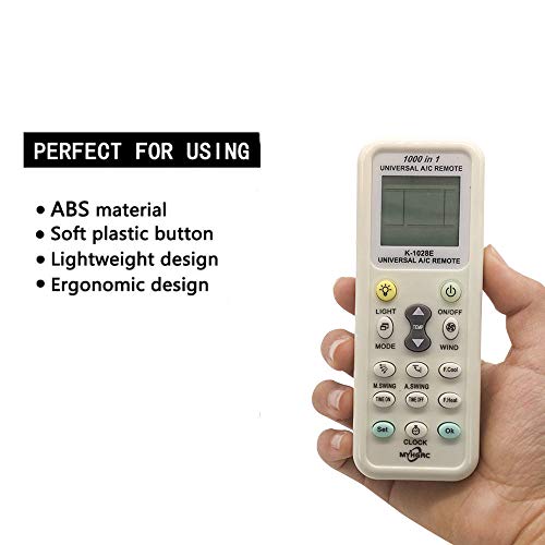 K-1028E Universal Air Conditioner A/C Remote Control for Haier, Hitachi, Panasonic, LG, Sharp, Gree, Midea, Bosch, Toshiba, Sanyo Air Conditioner Remote Control 1000 in 1