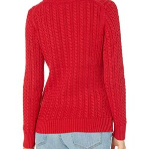 Amazon Essentials Women's Fisherman Cable Long-Sleeve Crewneck Sweater (Available in Plus Size), Red, Large