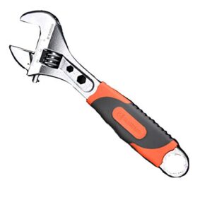 edward tools pro 8" adjustable wrench - carbon steel adjusting design - crescent pro grip for greater leverage - locking adjustable width - spanner handle