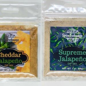 Spice Exchange 7 Spicy Dip Mix Variety Pack - Jalapeno Spinach Dip – Flamin' Hot Habanero-Bacon Dip - Sriracha & Roasted Garlic Dip - Green Chili Dip - Habanero Dip - Cheddar Jalapeno Dip - 8 Seconds