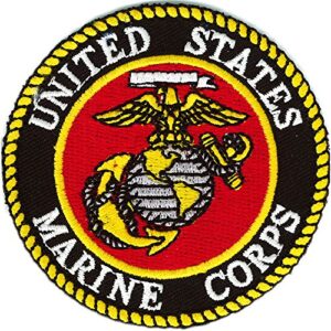 officially licensed united states marine corps usmc patch, with iron-on adhesive (full color)
