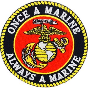 officially licensed united states marine corps usmc, once a marine always a marine patch, with iron-on adhesive