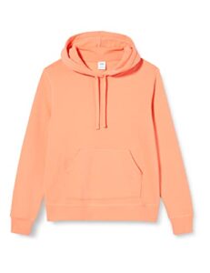 amazon essentials women's french terry fleece pullover hoodie (available in plus size), melon orange, x-large