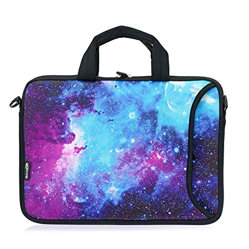 RICHEN 9.7 10 10.1 10.2 inches Messenger Bag Carring Case Sleeve with Handle Accessory Pocket Fits 7 to 10-Inch Laptops/Notebook/ebooks/Kids Tablet/Pad (7-10.2 inch, Galaxy)