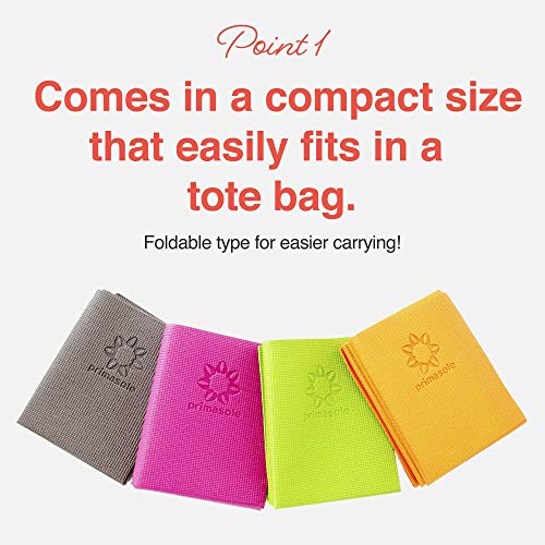 Primasole Folding Yoga Travel Pilates Mat Foldable Easy to carry to Class Beach Park Travel Picnics 4mm thick Jungle Green Color PSS91NH050A