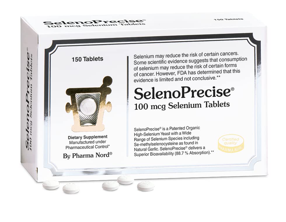 SelenoPrecise | World's Only Pharmaceutical-Grade Organic Selenium Supplement | Guaranteed 88.7% Absorption | Thyroid Support, Immune System, Prostate Protection & Heart Health | Selenium 100 mcg tabs