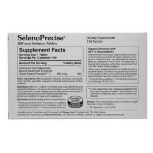 SelenoPrecise | World's Only Pharmaceutical-Grade Organic Selenium Supplement | Guaranteed 88.7% Absorption | Thyroid Support, Immune System, Prostate Protection & Heart Health | Selenium 100 mcg tabs