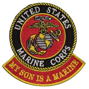 officially licensed united states marine corps usmc, my son is a marine patch, with iron-on adhesive