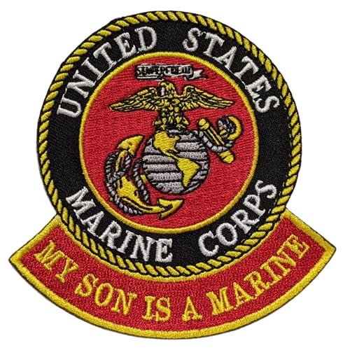 Officially Licensed United States Marine Corps USMC, My Son is a Marine Patch, with Iron-On Adhesive