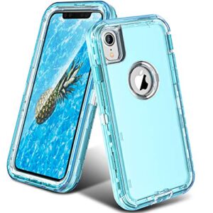 oribox case compatible with iphone xr case, heavy duty shockproof anti-fall clear case