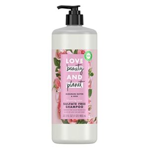 love beauty and planet blooming color sulfate-free shampoo murumuru butter & rose, for color treated hair vegan, paraben-free, silicone-free, cruelty-free 32.3 oz