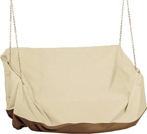 boyspringg porch swing cover, 56x32x25 inches, outdoor swing cover waterproof for patio garden furniture, patio swing cover all weather protection (beige)