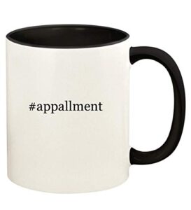 knick knack gifts #appallment - 11oz hashtag ceramic colored handle and inside coffee mug cup, black