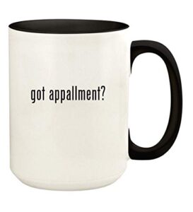 knick knack gifts got appallment? - 15oz ceramic colored handle and inside coffee mug cup, black