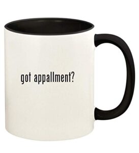 knick knack gifts got appallment? - 11oz ceramic colored handle and inside coffee mug cup, black