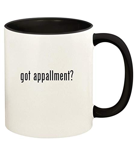 Knick Knack Gifts got appallment? - 11oz Ceramic Colored Handle and Inside Coffee Mug Cup, Black