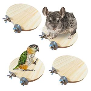 hamiledyi 4 pcs natural wood hamster stand platform rat activity playground chinchilla cage accessories with stainless steel washers for bird, parrot, mouse, gerbil and dwarf