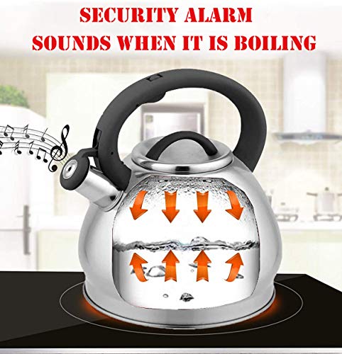 Tea Kettle for Stovetop Whistling Teakettle Tea Pot - 3L Food Grade 304 Stainless Steel Color Changing Stove Top Teapot with Cool Handle,Loud Whistle And Anti-Rust,Suitable for All Heat Sources (Rose)