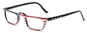 the all american reader reading glasses, rectangle style fully magnified eyeglasses for men and women + 2.50 stars on one side