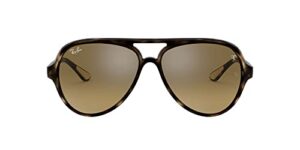 ray-ban rb4125m scuderia ferrari collection aviator sunglasses, havana/brown mirrored gradient grey, 57 mm