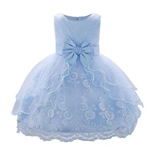 obeeii baptism dresses princess wedding special occasion baby girl christening dress blue 9-12 months