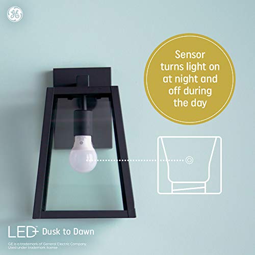 GE Lighting LED+ Dusk to Dawn LED Light Bulbs with Sunlight Sensor, Automatic On/Off Outdoor Decorative Light Bulbs, Soft White, Medium Base(2 Pack)