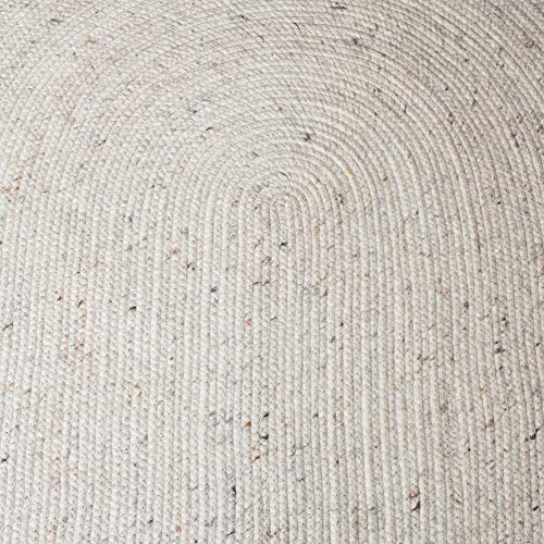 SAFAVIEH Braided Collection 4' x 6' Oval Beige/Ivory BRD903B Handmade Country Cottage Reversible Wool Entryway Foyer Living Room Bedroom Kitchen Area Rug