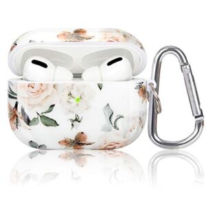 airpods pro 2nd generation/1st generation case-koreda cute printed design hard case for airpods pro 2, shockproof protective cover for airpods pro case (2022/2019) with keychain for girls women men