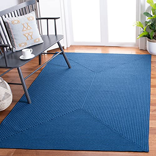 SAFAVIEH Braided Collection 4' x 6' Blue BRD315M Handmade Country Cottage Reversible Area Rug