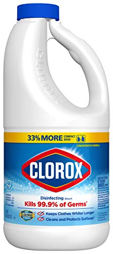 Clorox Disinfecting Bleach, Concentrated Formula, Regular - 43 Ounce Bottle (Package May Vary)