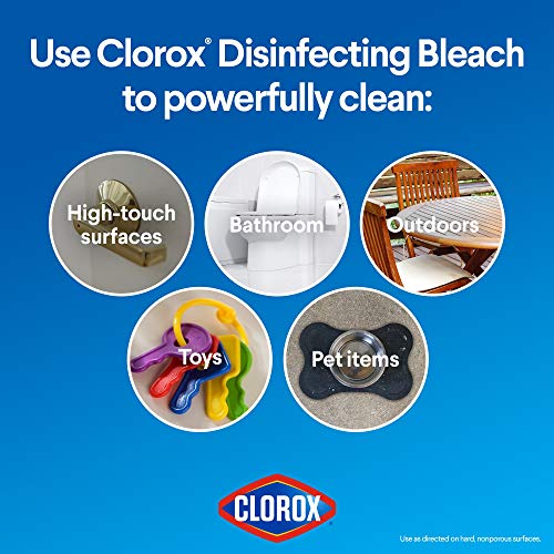 Clorox Disinfecting Bleach, Concentrated Formula, Regular - 43 Ounce Bottle (Package May Vary)