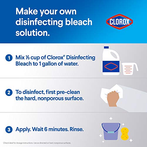 Clorox Disinfecting Bleach, Concentrated Formula, Regular - 43 Ounce Bottle (Package May Vary)