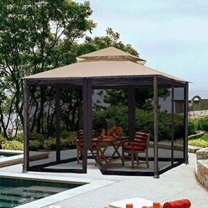 Yescom Universal Replacement Mesh Netting Screen Wall Sidewall Curtain with Zipper for 10x12ft Yard Gazebo Canopy Tent