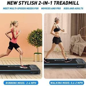 CITYSPORTS Treadmills for Home, Under Desk Treadmill Walking Pad Treadmill with Audio Speakers, Slim & Portable Treadmill with Remote & Dual LED Display, Office & Home Treadmills