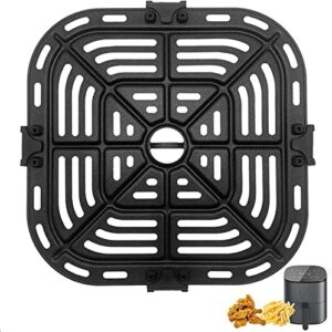 air fryer grill pan for cosori square air fryer pro le 5 qt, non-stick 8.26’’*8.26’’ air fryer rack replacement parts accessories grill plate crisper plate tray with rubber bumpers, dishwasher safe