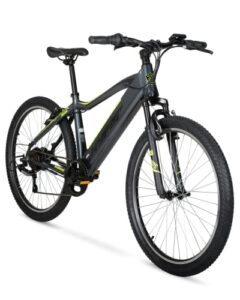 hyper e-ride electric mountain bike for adults 26 inch. 250w, 36v battery, mountain ebike with shimano 6-speed with front dual shock absorber. electric bicycle for adults.
