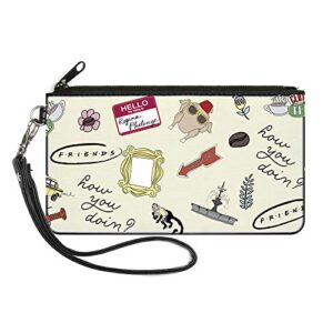buckle-down women's standard zip wallet friends large, 8" x 5"