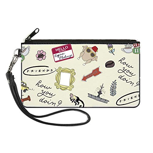 Buckle-Down Women's Standard Zip Wallet Friends Large, 8" x 5"