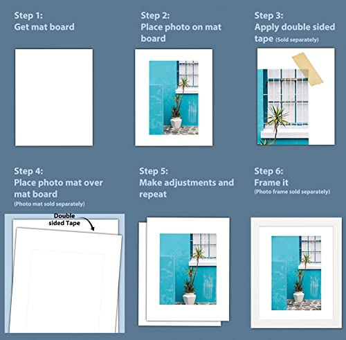 Golden State Art, Uncut 16x20 White Mats Matboards, Acid Free, for Photos, Frames, DIY Projects (10 Pack, 16x20 Inches)