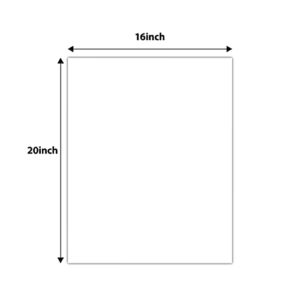 Golden State Art, Uncut 16x20 White Mats Matboards, Acid Free, for Photos, Frames, DIY Projects (10 Pack, 16x20 Inches)