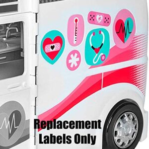 Fisher-Pric e Replacement Stickers for Barbie Care Clinic ~ Barbie Doll Playset FRM19 Barbie Care Clinic ~ Replacment Labels ~ Sheet D ~ Stickers 24-28, 40,43,44 and 47