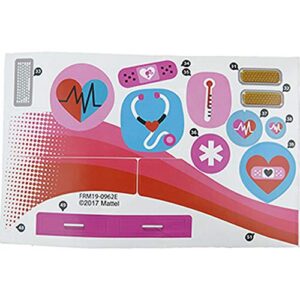 replacement stickers for barbie care clinic ~ barbie doll playset frm19 barbie care clinic ~ replacment labels ~ sheet e ~ stickers 31-39, 48,49 and 51