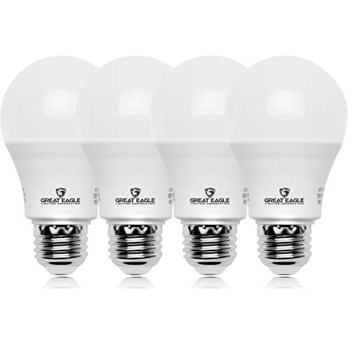 GREAT EAGLE LIGHTING CORPORATION A19 LED Light Bulb, 6W (40W Equivalent), UL Listed, 2700K (Warm White), 450 Lumens, Non-dimmable, Standard Replacement (4 Pack)