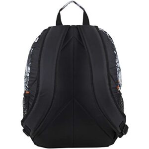 FUEL Active Backpack, Black/Orange/Urban Grid Print