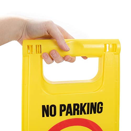 Bolthead Industrial Hi Viz No Parking Sign | English and Spanish (No Estacionar) | Double-Sided, Portable, Fold-Out | 3 Pack
