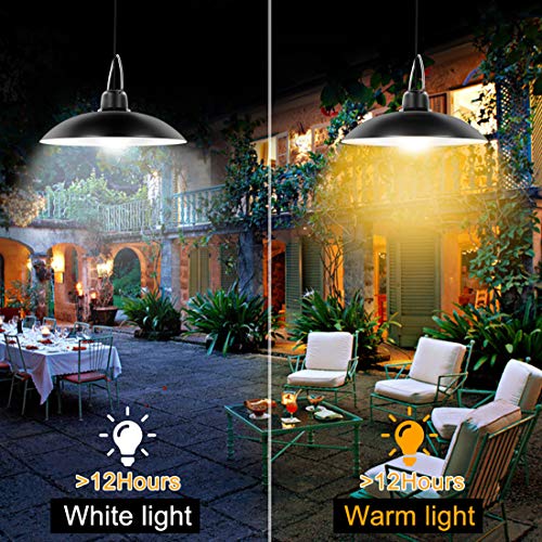 Solar Bulb Lamp,AMZSTAR Solar Light Outdoor Lanterna Pendant Lights,LED Shed Light Hanging Spotlight Light for Outdoor,Garden,Yard,Camping Tent,Fishing (White)