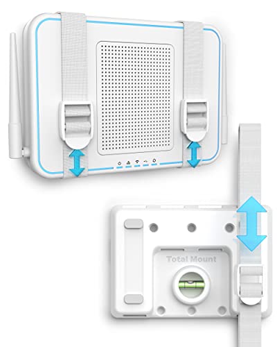 TotalMount Universal Mount for Electronics – Adjustable Wall Mount for Your Router, Wireless System, Cable Modem, DVR, Xbox, Playstation, and More (Standard Shelf – White)