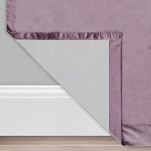 ECLIPSE Harper Velvet Rod Pocket Curtains for Bedroom, Single Panel, 50 in x 63 in, Plum