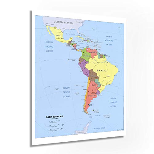 HISTORIX 2006 Latin America Map Poster - 24x30 Inch Central and South America Map - Latin American Poster - South America Map Poster - South America Wall Map