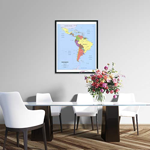 HISTORIX 2006 Latin America Map Poster - 24x30 Inch Central and South America Map - Latin American Poster - South America Map Poster - South America Wall Map